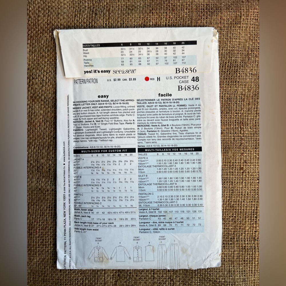 See&Sew Sewing Pattern - Picture 2 of 3